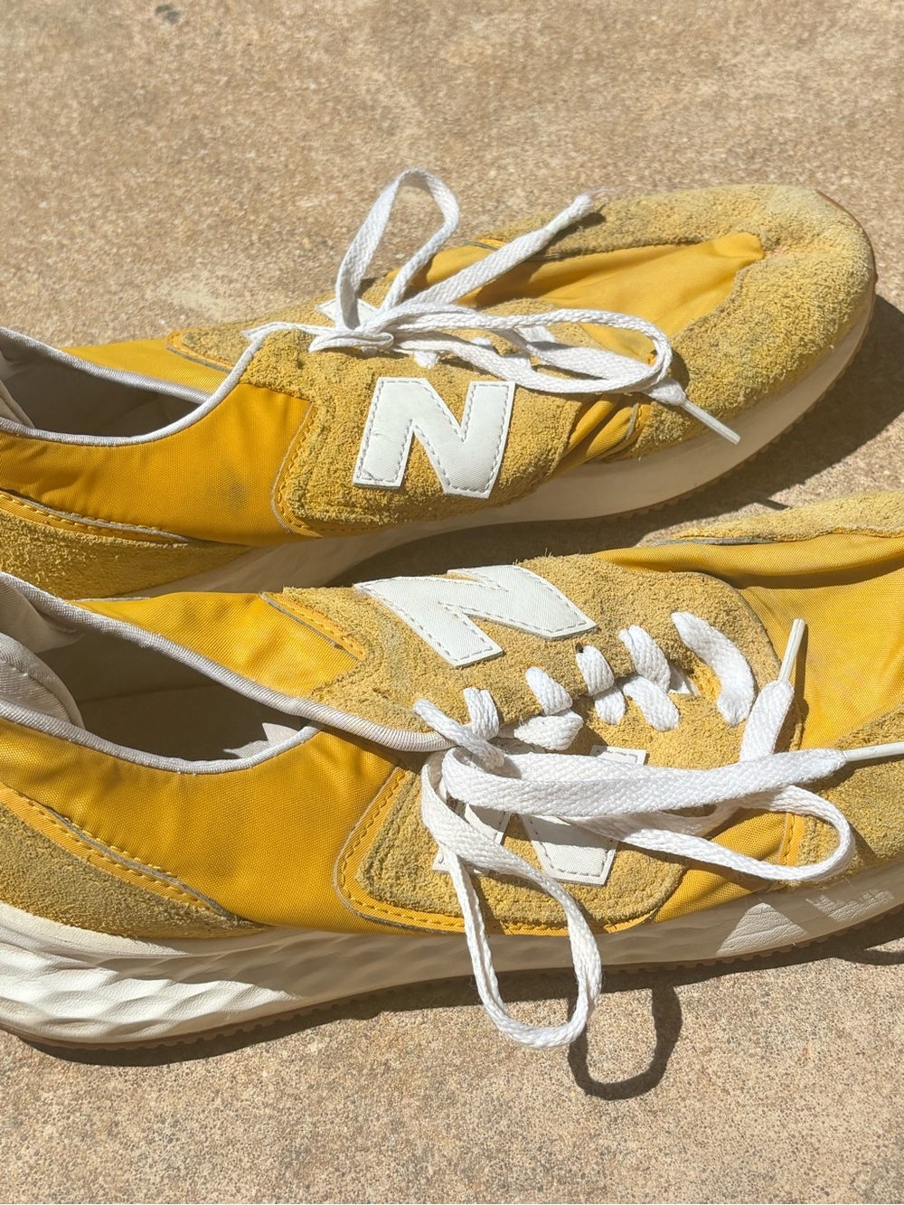 New Balance Women's Yellow Suede & Nylon Runner Sneakers